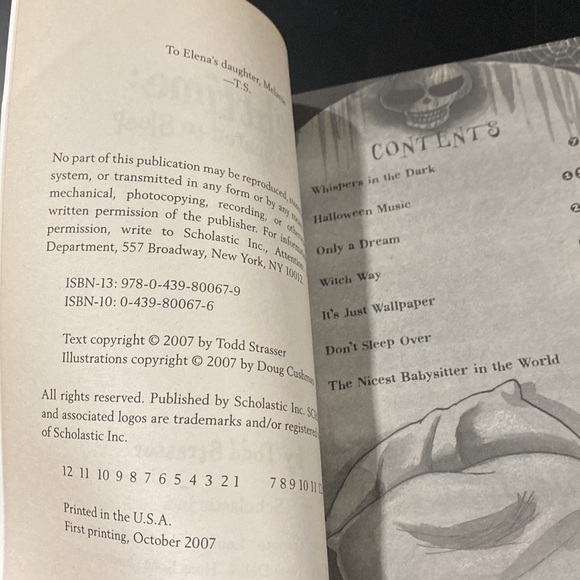 Nighttime #3: Too Scared to Sleep by Todd Strasser - Paperback Novel - Picture 4 of 5